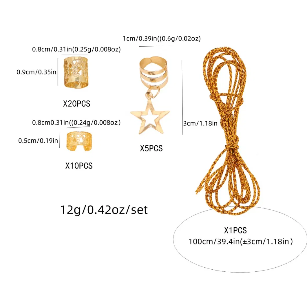 Wig Braid Dreadlock Metal Hair Extension Ring Set for Hair Accessories
