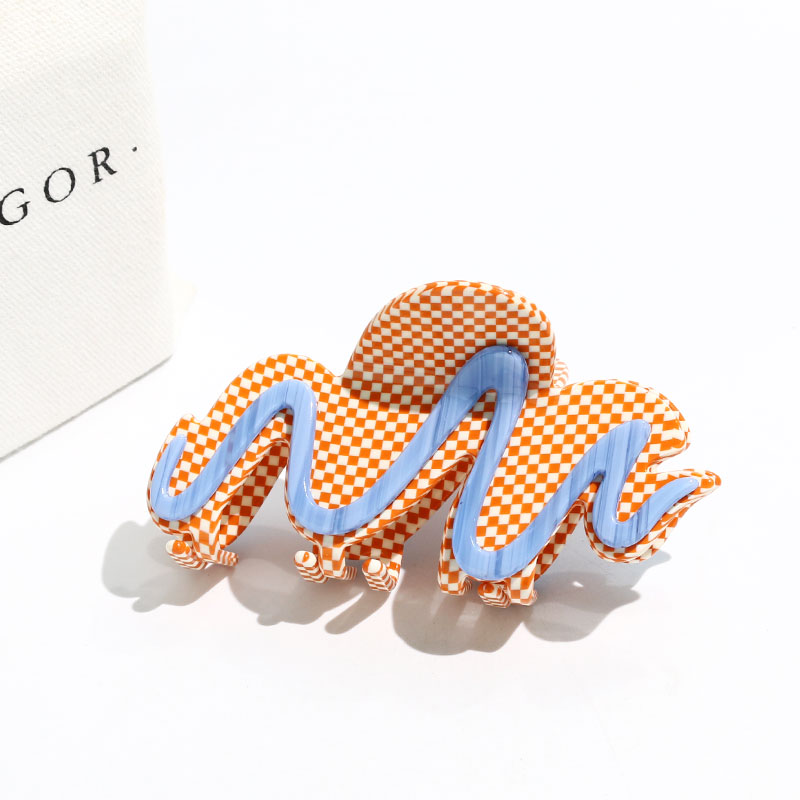 XinMei Pince Cheveux Pink Hair Claw Clips Custom Acetate Wave Hair Clips Cookie Designs Korean Clutches For Women Hair Hairclaw