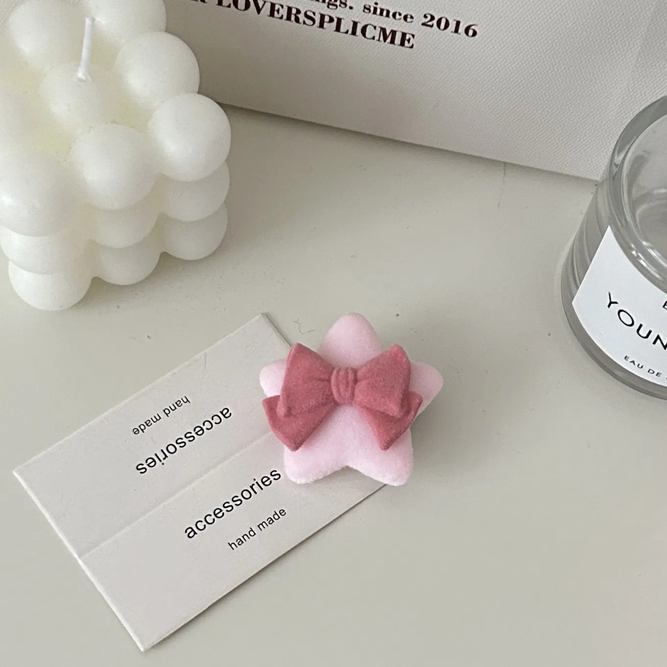 Gentle Korean Style Girl Style Plush Bow Soft and Cute Hair Clip Ins Sweet Edge Clip Pentagram Hair Accessory