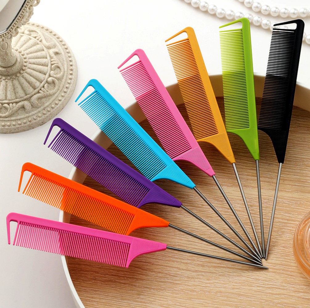 High Quality Heat Resistant Parting Hair Comb Custom Logo ABS Rat Tail Comb Anti Static Braiding Comb