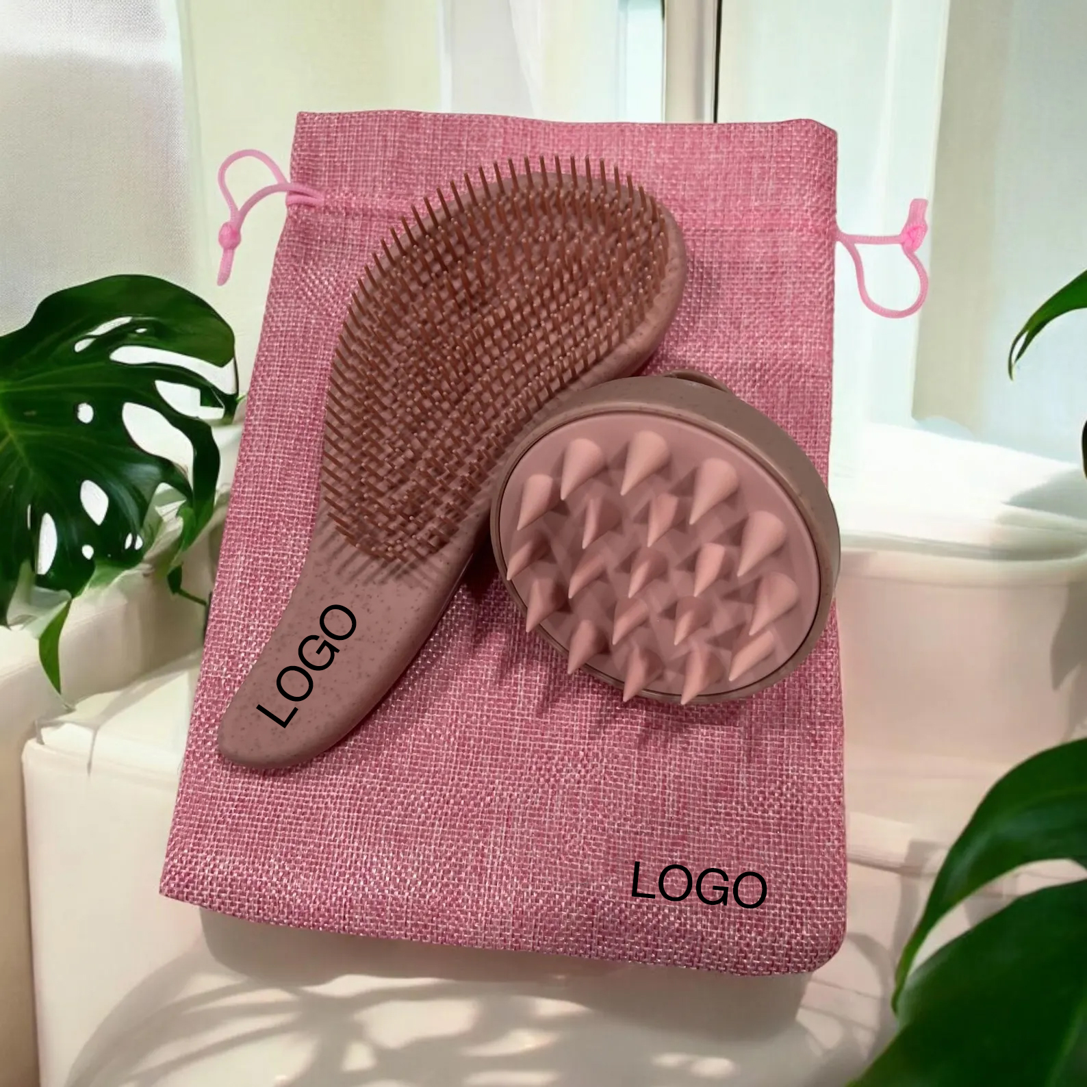 Eco-Friendly Detangler Brush Scalp Massager Anit-Knot for Smooth Frizz-Free Hair Wet Dry Scalp Exfoliator Soft Silicone Bristles