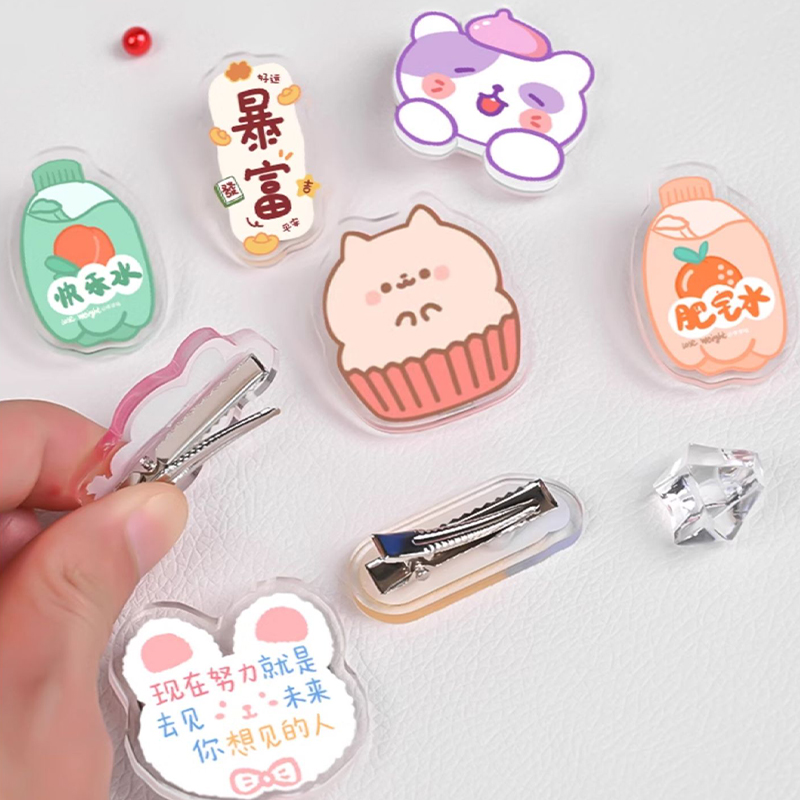 Custom Acrylic Hair Pin Accessories Plastic Clip Manufacturer China Source Factory Low Price Wholesale Acrylic Clips Customized