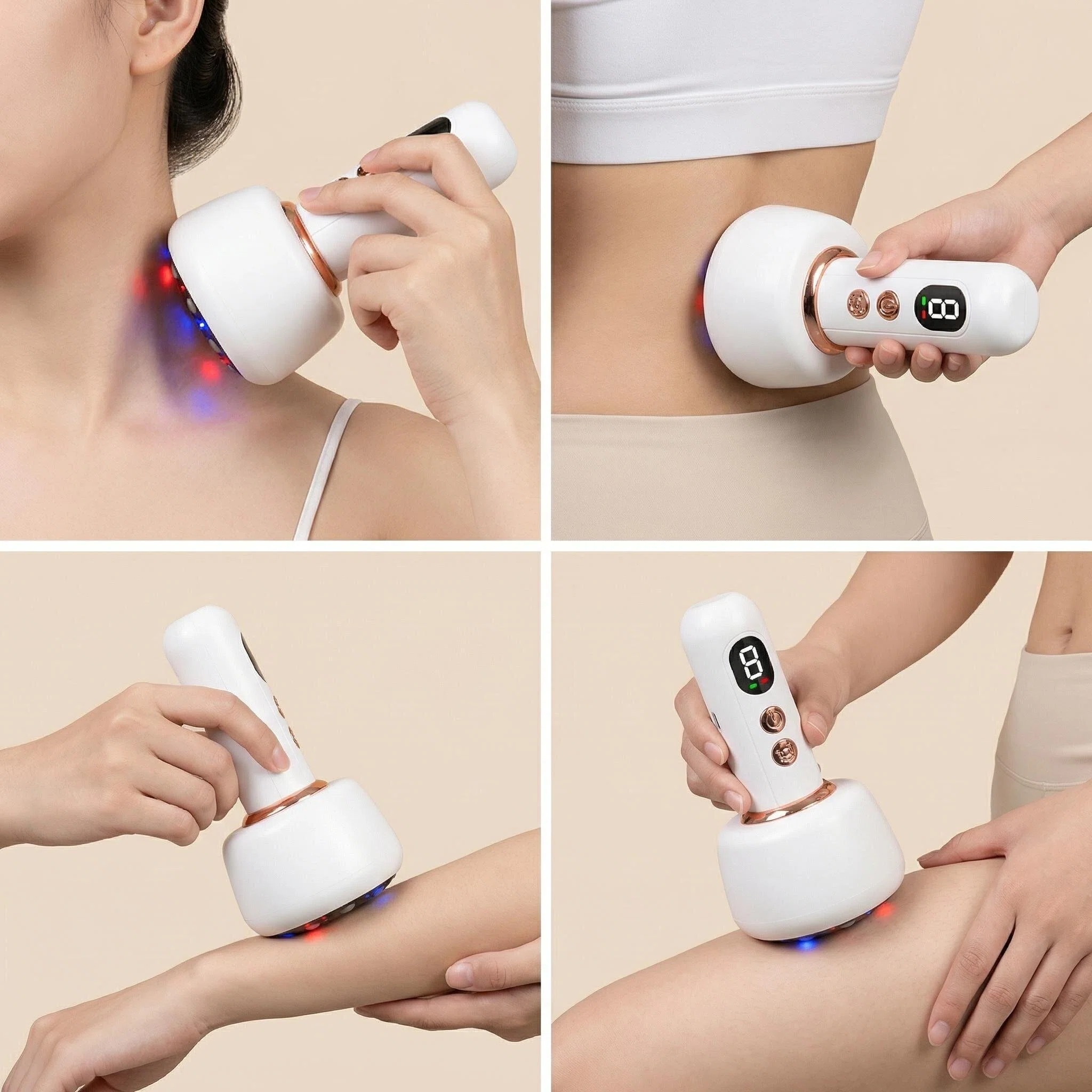 New Arrival Electric Charge Red Light Gua Sha Backing Intelligent Negative Pressure Magnetic Cupping Therapy Massager Machine