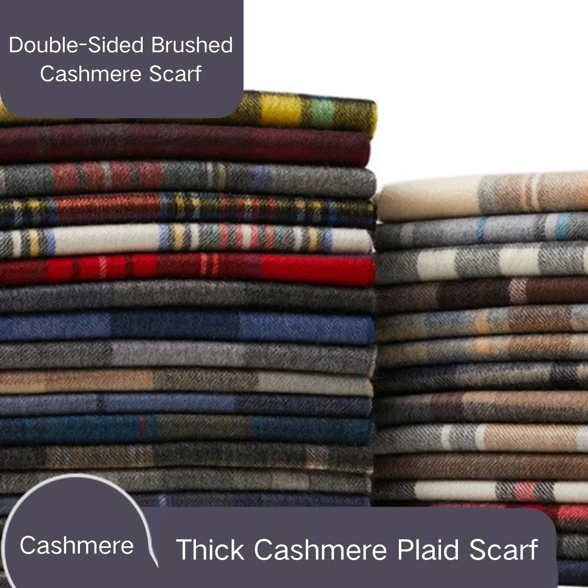 Premium 100% Cashmere Plaid Scarf Winter Luxury Thermal Unisex Tartan Wrap Soft Breathable Accessory