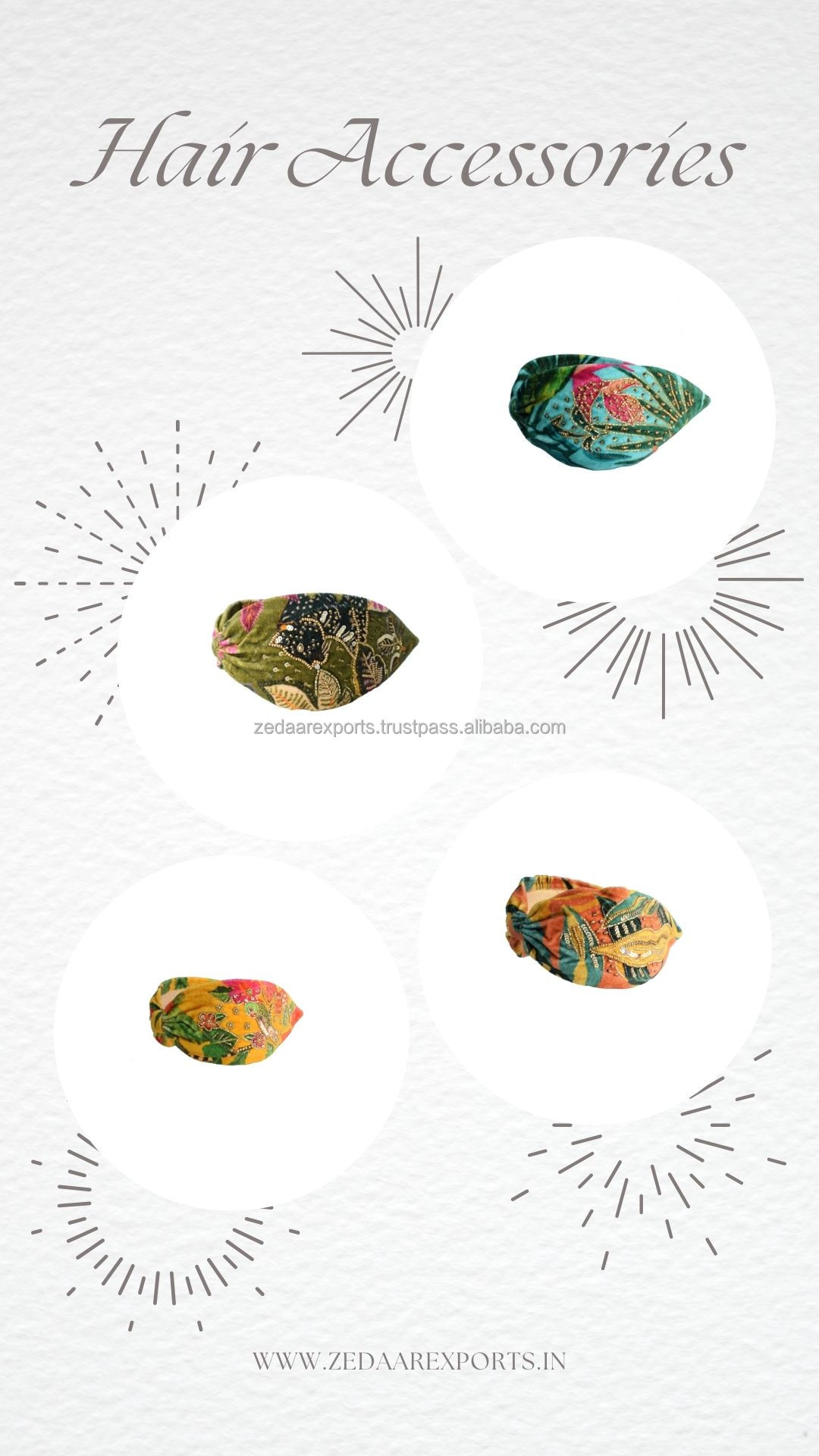 Velvet Printed Hairband Style