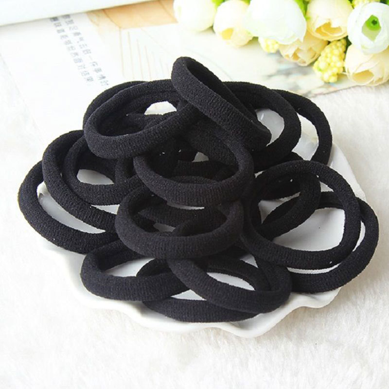 Wholesale 4/5/6 Cm Black Thickened Seamless Toweling Tie up Hair Elastic Hair Band for Women Lady Girl Hair Tie