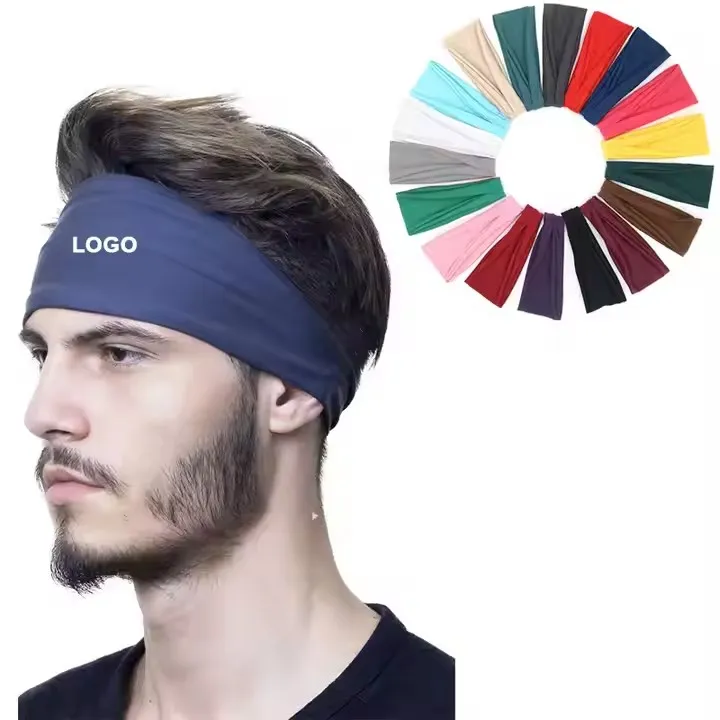Polyester Non-Slip Sports Headbands Custom Logo Yoga Running Hair Accessories