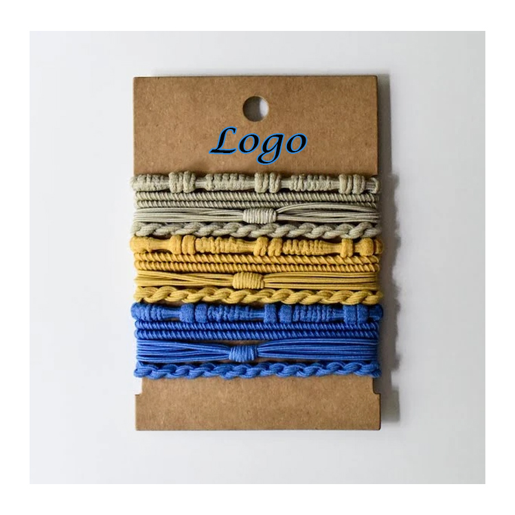 Manufacture Custom Logo Fashion Twist Original Hair Tie Bracelets Accessories Rubber Elastic Hair Bands for Women