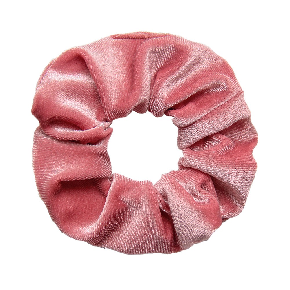 High Quality Velvet Solid Color Fabric Hair Scrunchie for Girls Vintage Ethnic Style with High Stretch Wholesale