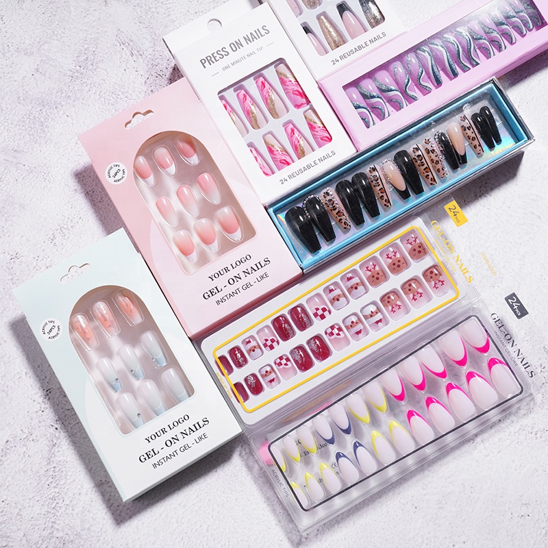 Wholesale Aurora Chrome Press on Nails 32pcs Soft Gel Handmade Jellyfish Nail Art Reusable Almond Nail Tips for Finger