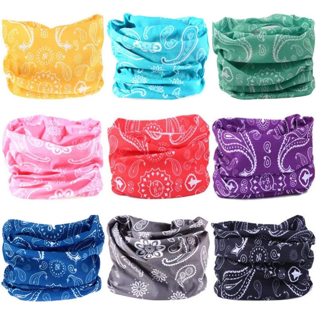 Wholesale Stretchable Adjustable Multifunctional Printed Seamless Tube Head Wear Bandana Dry Fit