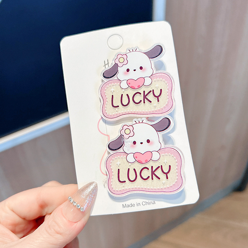 Colorful Sanlio Series Character Card Candy Colored Hair Clip, Bangs, Broken Hair, Sweet and Super Fairy Hair Accessories, Cross-Border Direct Sales