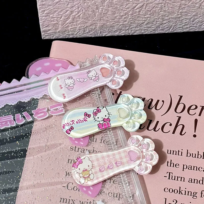 Transparent Plaid Cat Paw Cartoon Soft and Cute Three-Dimensional Cream Style Side Clip Hair Accessory