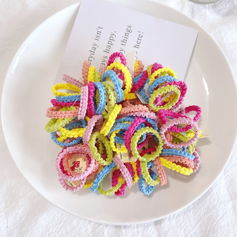 Wholesale Party European &amp; American Style 100pcs Colorful Mini Hair Ties Elastic Bands for Kids Casual Accessories Nylon/Elastic