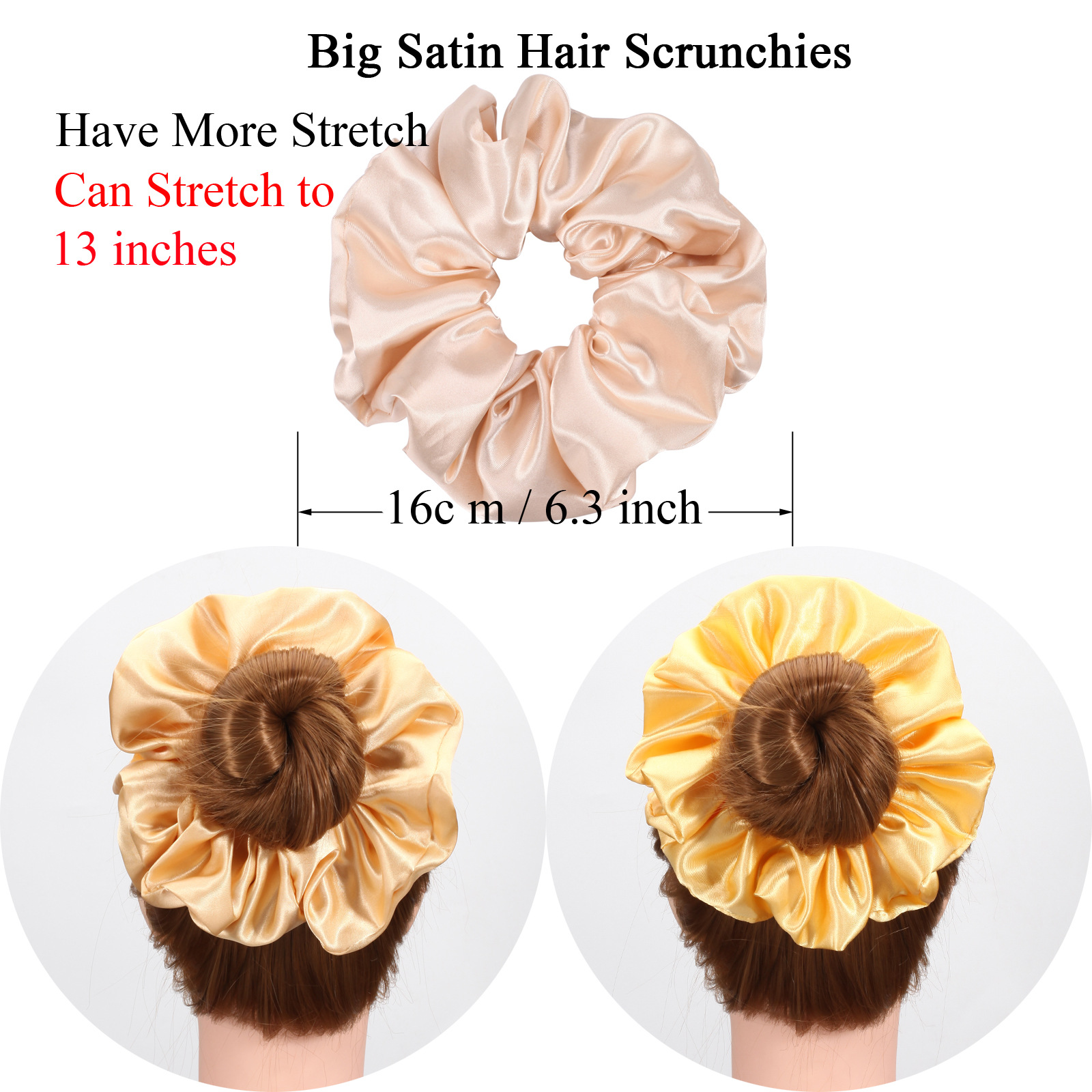Factory Customization Women Daily Hair Scrunchies Promotion Activities Gifts Silk Solid Colors Queen Size Hair Scrunchies