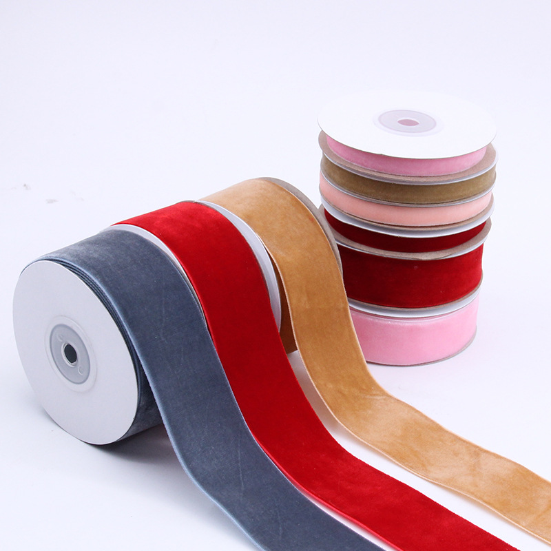 ZX Factory Ready to Ship Velvet Ribbon 10mm-50mm Roll for Autumn Winter Hair Accessories