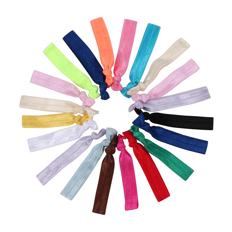 Custom Sublimation Print Bracelet No Crease Ponytail Holder Twist Hair Bands Hand Knotted Fold Over Ribbon Elastic Hair Ties