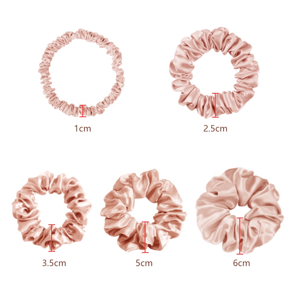 Custom OEM ODM Silk Scrunchies, Custom Size 22Momme Silk Hair Band Silk Hair Tie Trade Assurance Order