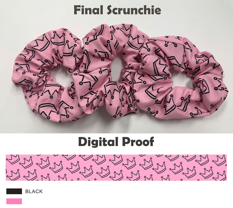 Custom Hair Accessories Printed Design Printed Custom Logo Scrunchie Custom Scrunchies