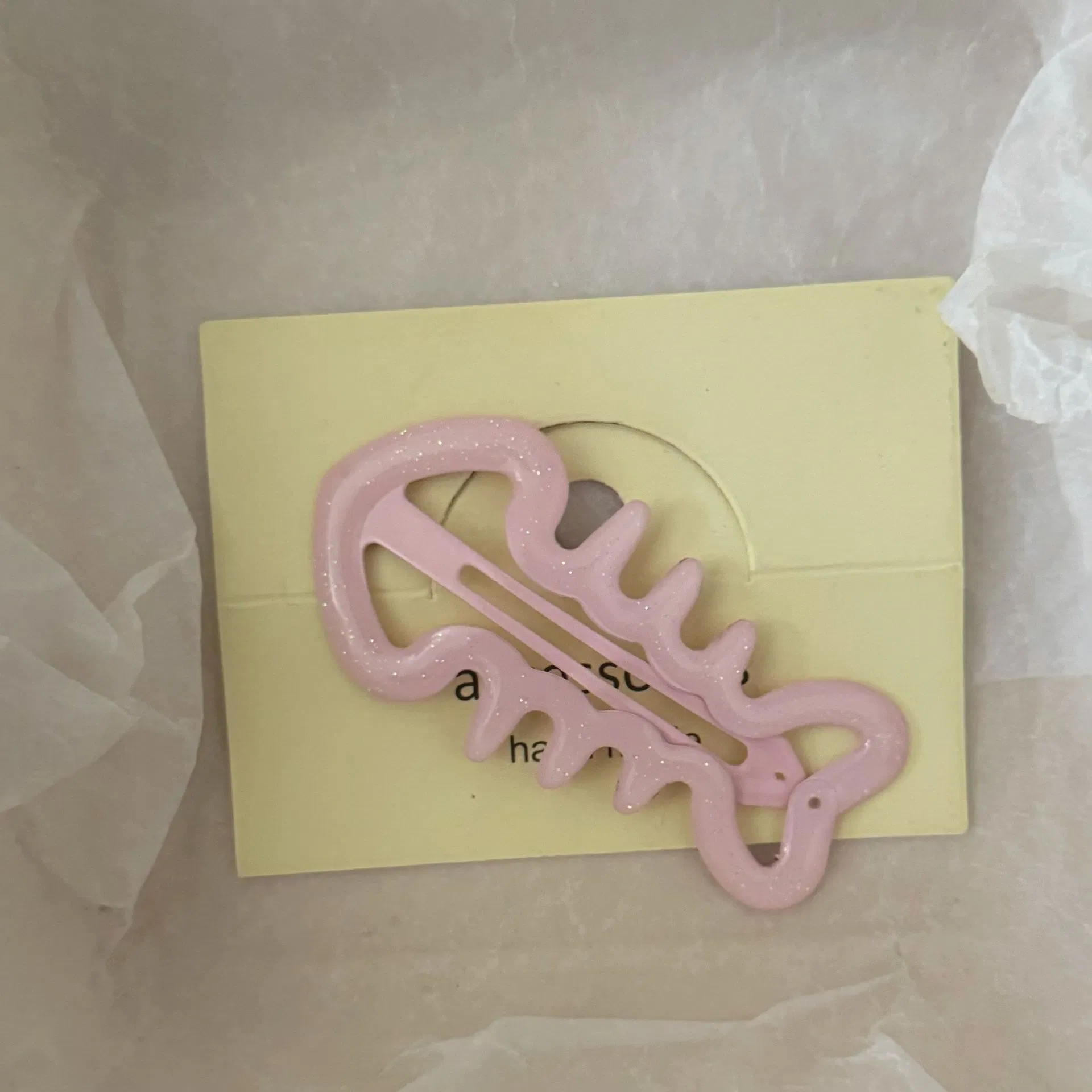 Cream Pink Glitter Fish Bone Dripping Oil Colored Hair Clip Bb Clip Cute Hair Accessory Cross-Border Wholesale