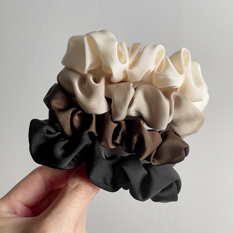 Wholesale 5/pcs Custom Satin Hair Ties Elegant Scrunchie French Girl Light Luxury Hair Band for Woman Accessories
