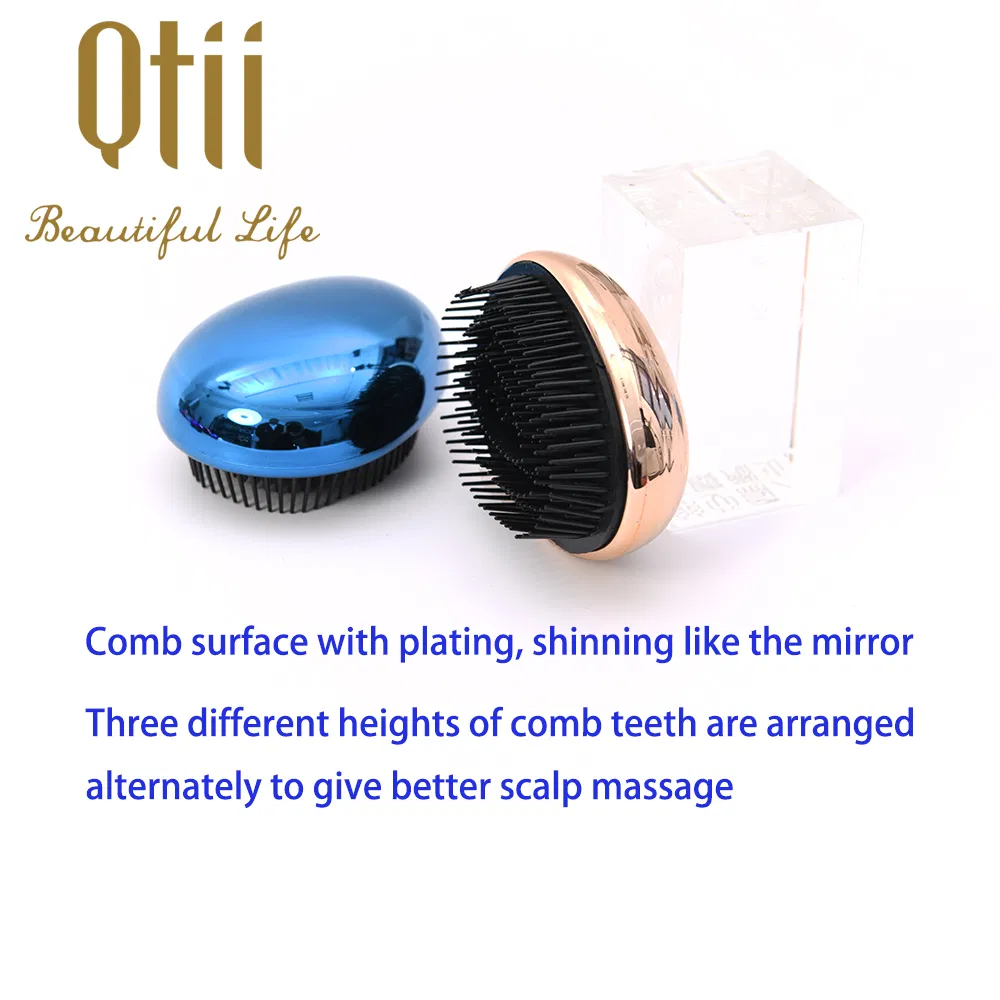 Egg Stone Shape Smaller Detangling Printing Hair Brush for Kids and Adult