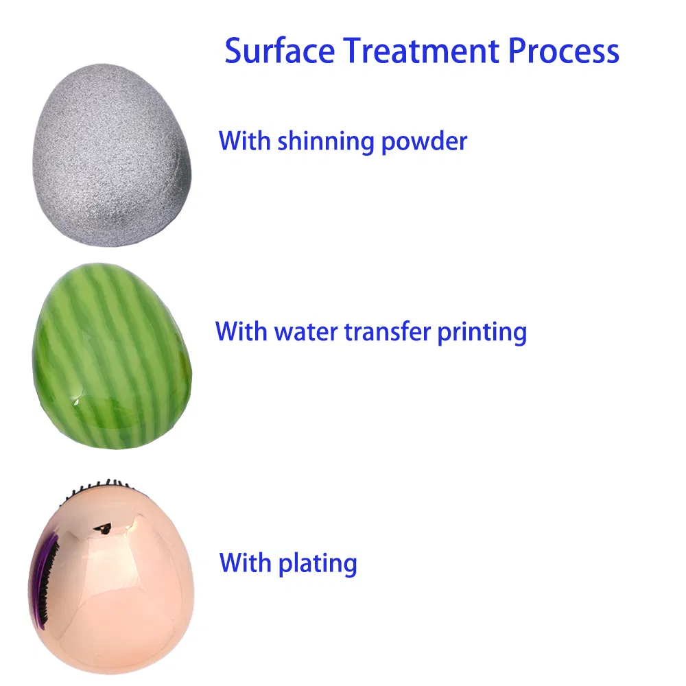 Egg Stone Shape Smaller Detangling Printing Hair Brush for Kids and Adult