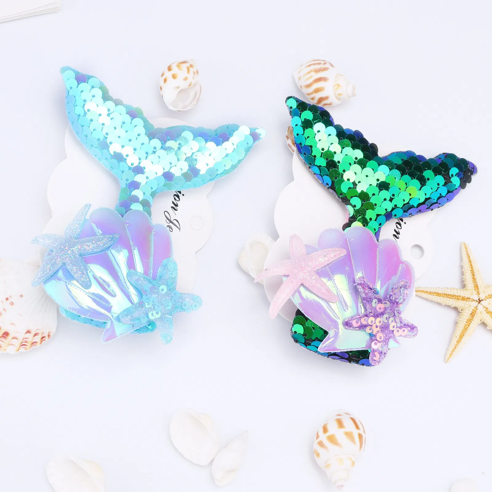 Cross Border Mermaid Tail Cute Starfish Glitter Little Girl Fresh and Sweet Hair Accessories Manufacturer Wholesale