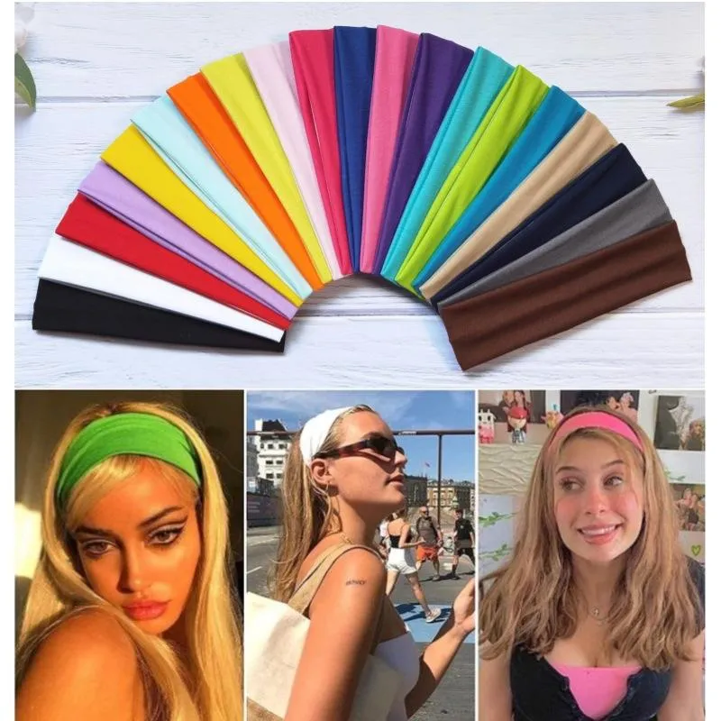 Stretch Knitted Sport Headband Yoga Elastic Hair Bands for Women Hair Accessories
