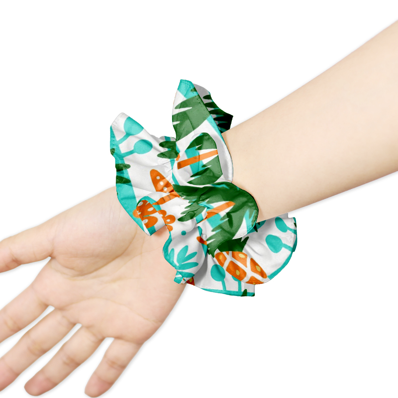 Eco-Friendly Scrunchie Women's Middle Size High Elastic Hair Scrunchies Cartoon Custom Hair Ties for Girls