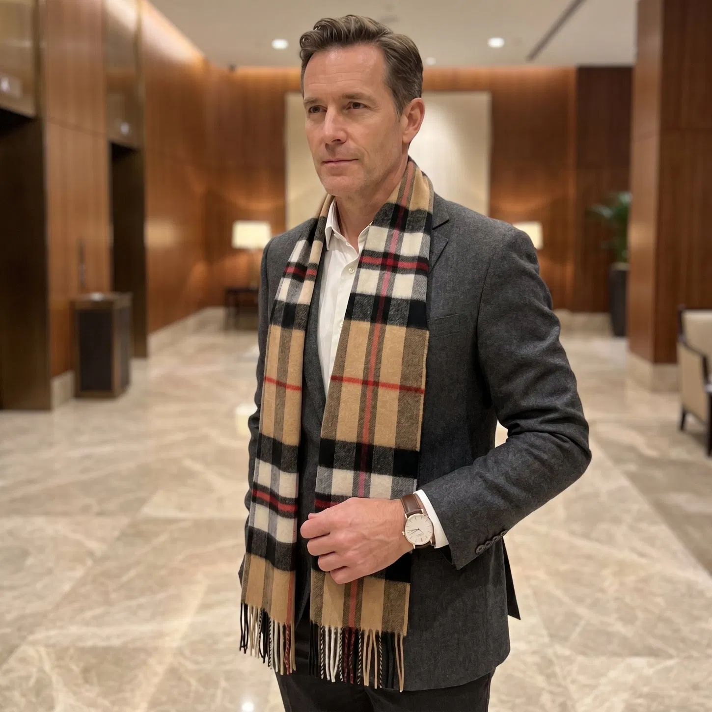 Premium 100% Cashmere Plaid Scarf Winter Luxury Thermal Unisex Tartan Wrap Soft Breathable Accessory