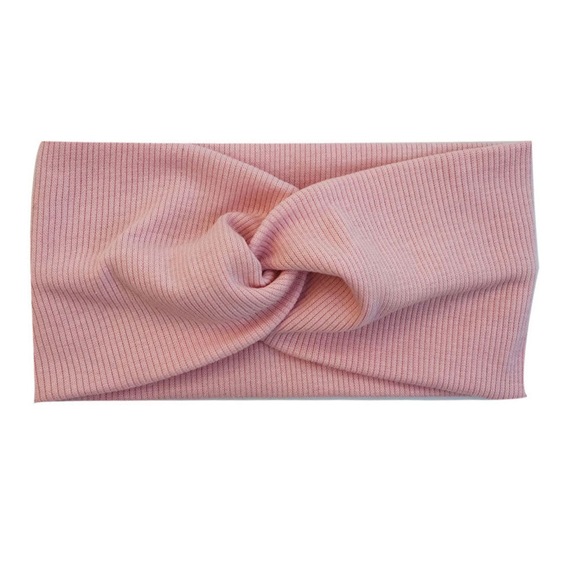 Western European Cotton Cross Turban Headwear Solid Color Yoga Sports Wide Twist Hair Band Accessories