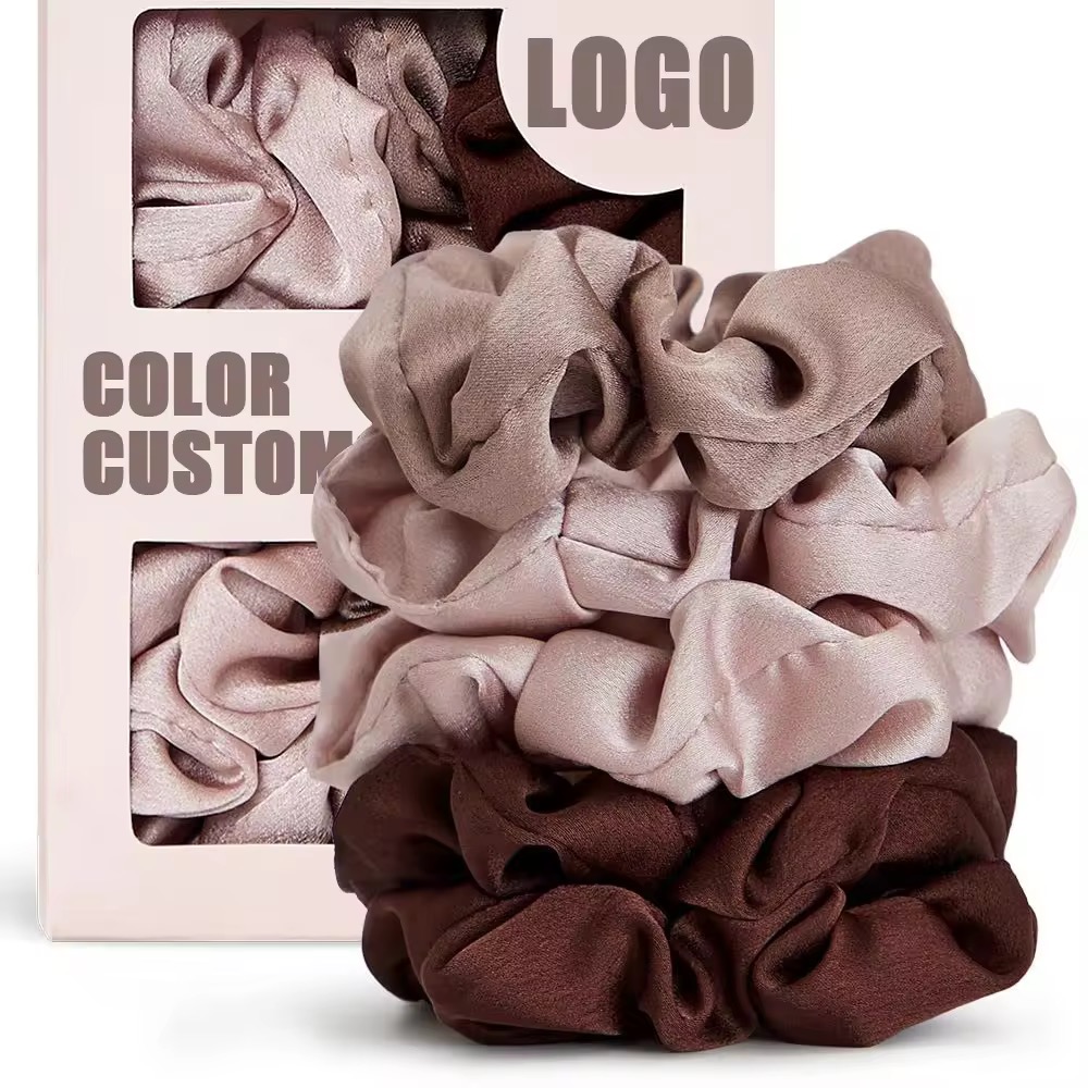 Sweet Elegant Large Elastic Black Hair Tie Bands Stain Scrunchies Women's Accessories Handmade Eco-Friendly 3.5CM