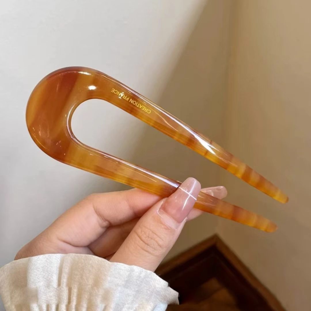 Premium Handmade Acetate U-shaped Hair Pin &amp; Stick for Women-Eco-Friendly Party Updo Accessory