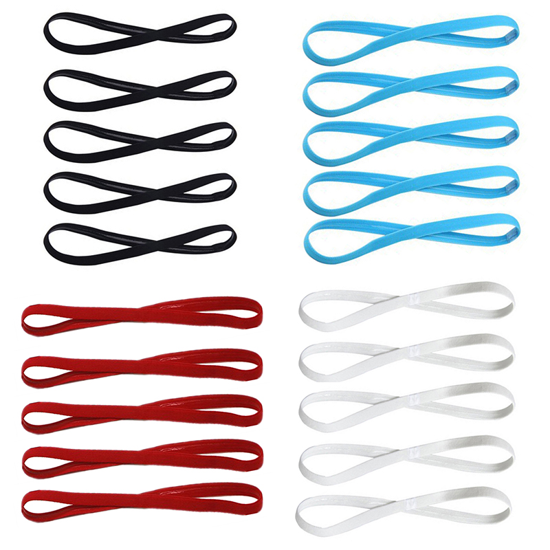 Candy Color Women Men Yoga Hair Bands Sports Headband Non-Slip Running Elastic Rubber Sweatband Football Hair Accessories