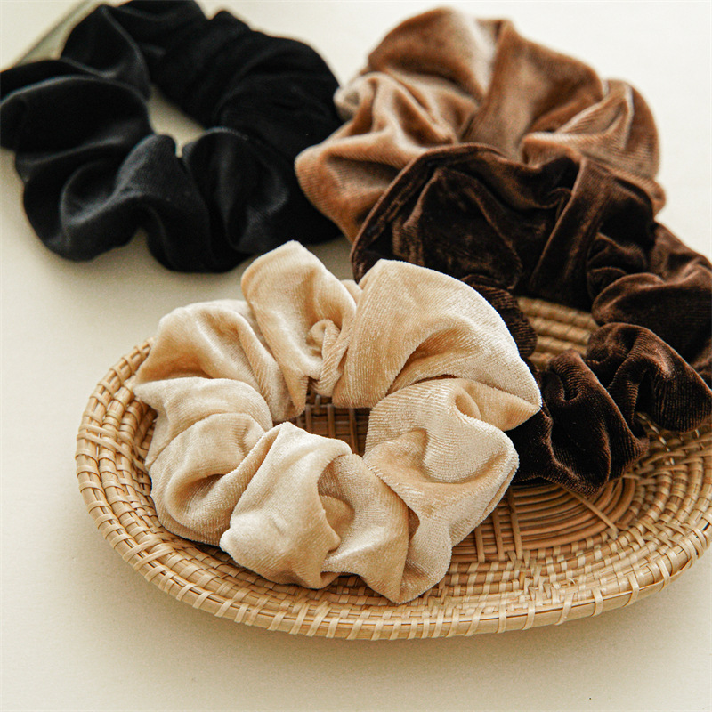 2025 Charm Hair Accessories Velvet Large 12cm Elastic Hair Strap Velvet Hairband Logo Customization