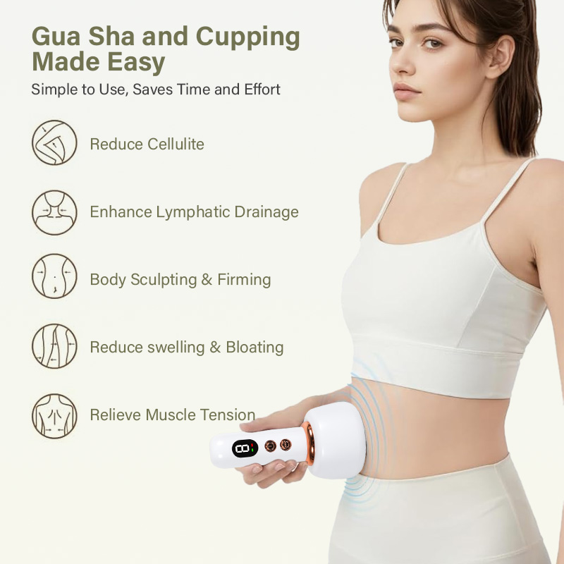 Home Use Smart Mini Portable Electric Gua Sha Vacuum &amp; Cupping Therapy USB Rechargeable Body Massager Beauty Equipment