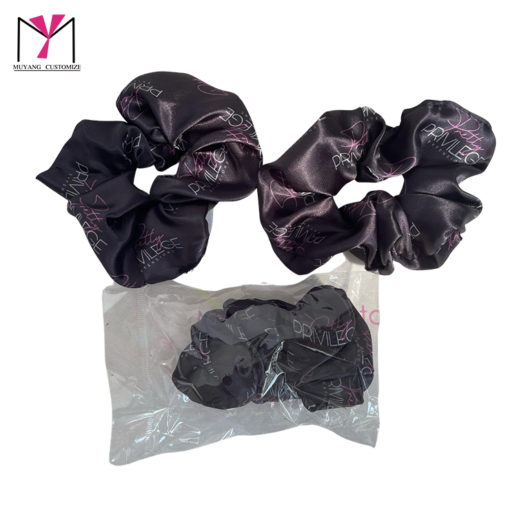 For Advertising Promotion Activities Scrunchies Solid Colors Queen Size Hair Scrunchies With Customized logo