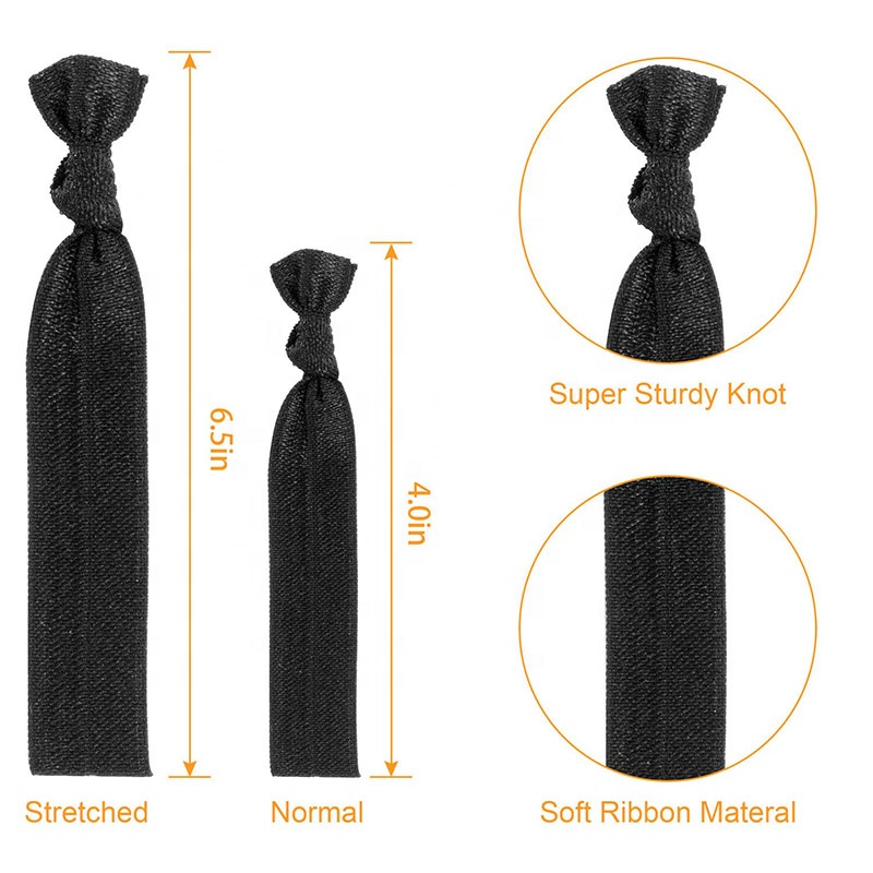 Custom Sublimation Print Bracelet No Crease Ponytail Holder Twist Hair Bands Hand Knotted Fold Over Ribbon Elastic Hair Ties