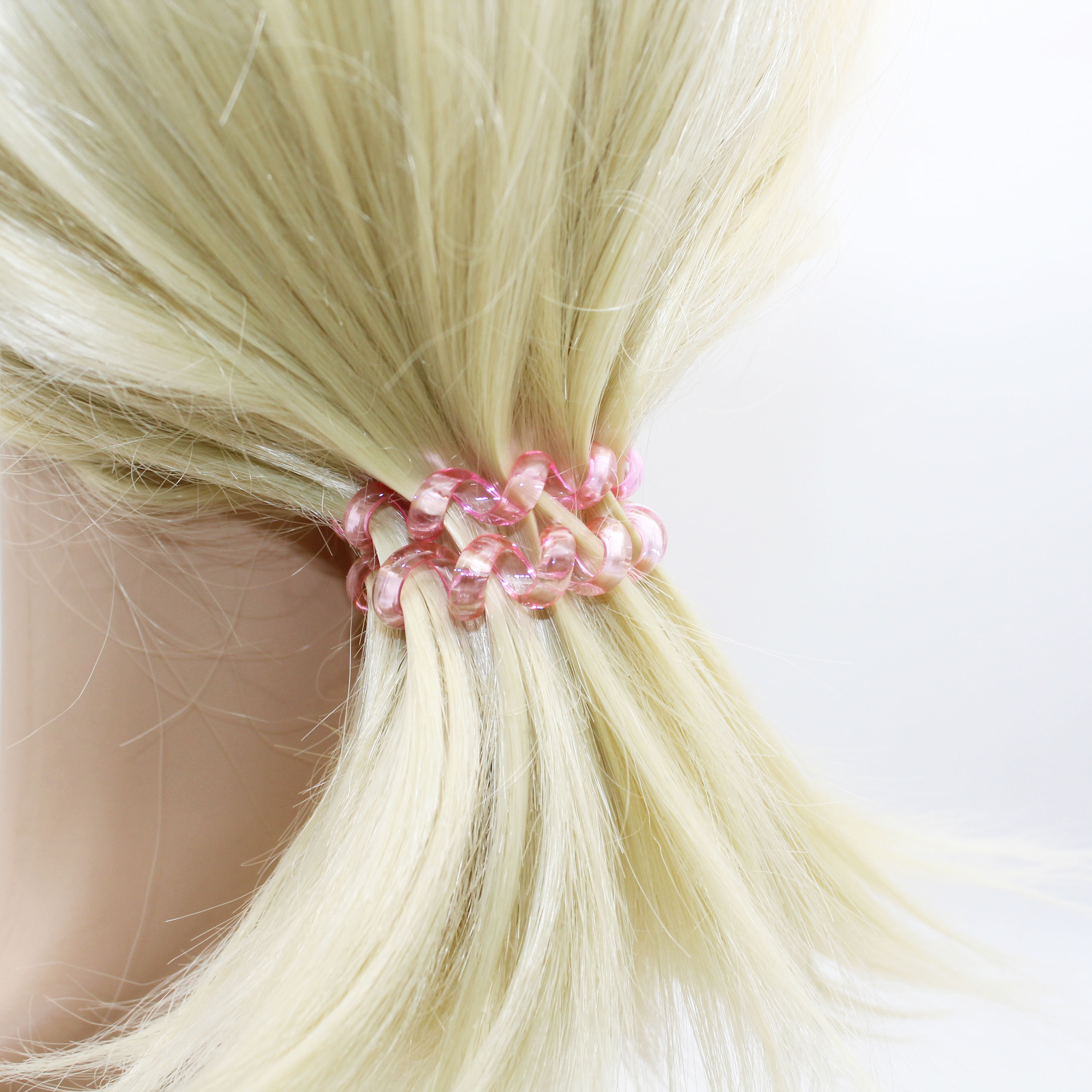 Jachon No Crease Spiral Hair Tie No Damage Spiral Plastic Hair Elastics Ponytail Holder Telephone Cord Plastic Hair Ties