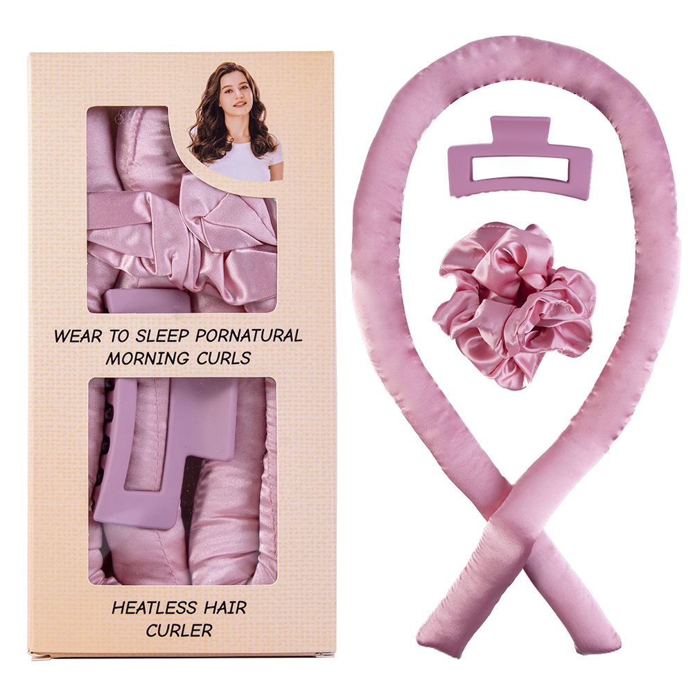 Hot Sale Satin Heatless Hair Curler Soft Sleep Hair Rollers Set No Heat Curling Rod Headband With Scrunchies And Clip