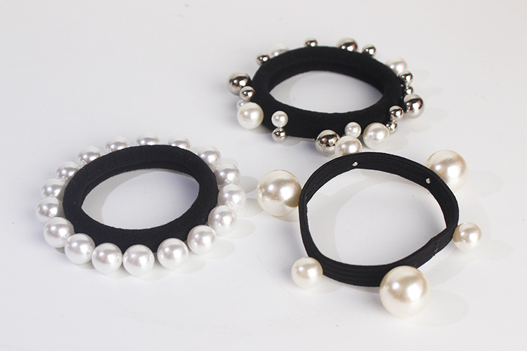 High Quality Women New Hair Accessories Fashion Pearl Elastic Hair Tie