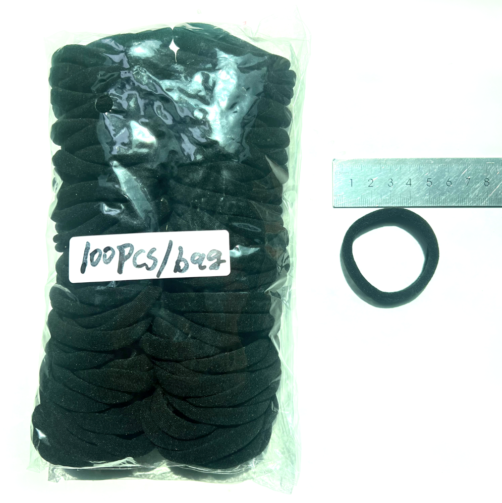 IFOND Factory Wholesale 100pcs 5cm Elastic Polyester Fashion Hair Ties Simple Ponytail No Crease Damage Unisex Everyday Bands