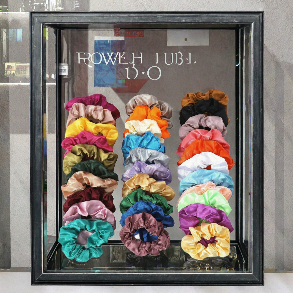 Wholesale Hot Selling HT Brand Girls Elastic Hair Ties Scrunchies European-American Style Solid Color Satin Fabric Hair