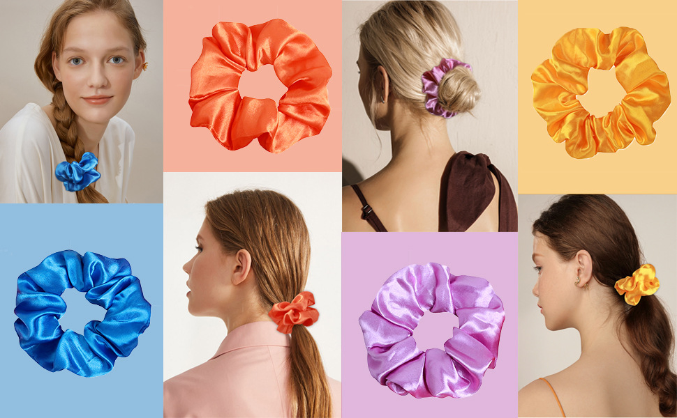 Elastic Silk Scrunchies Bands Hair Accessories