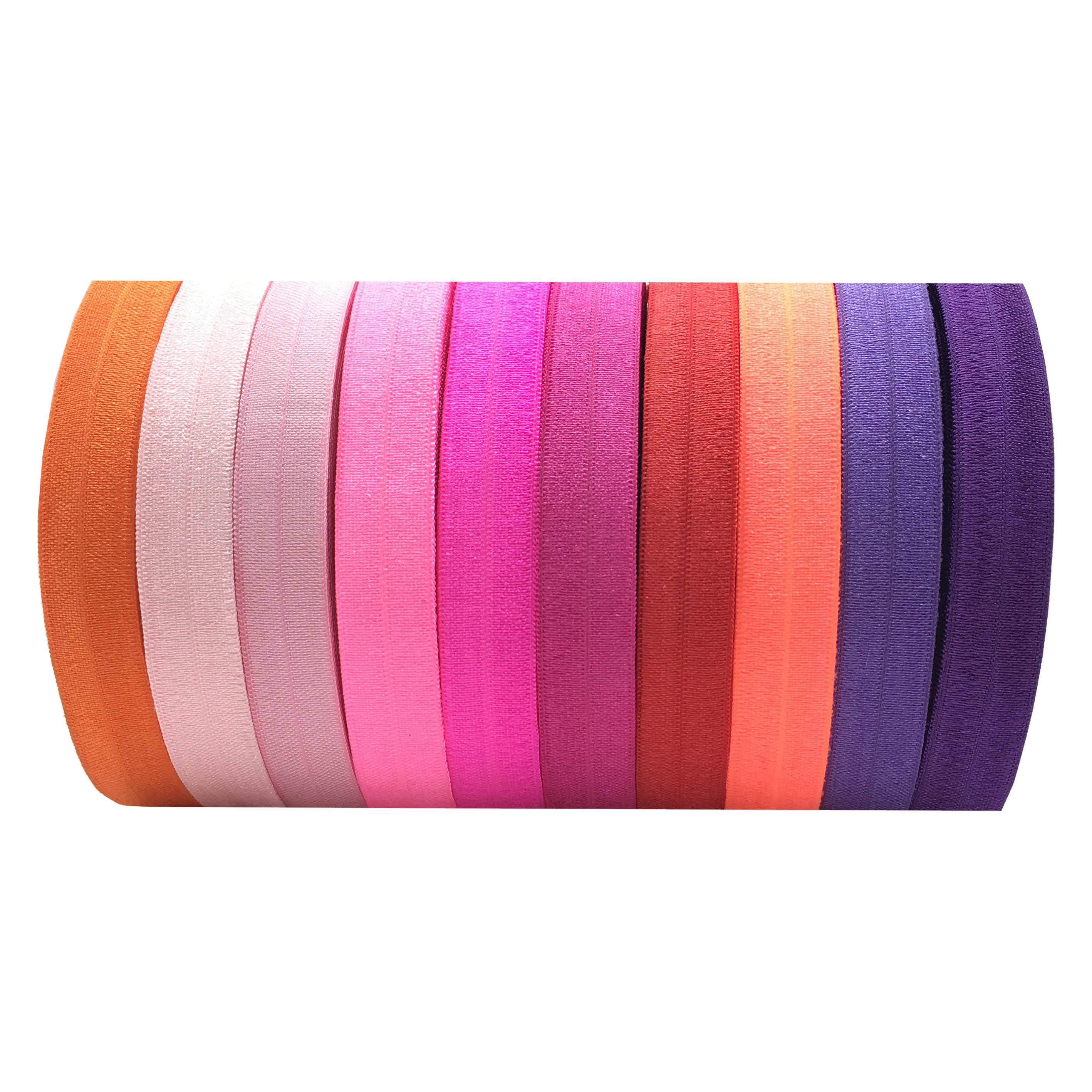 100 Yards Candy Colors Solid Fold Over Elastic Ribbon Wholesale 15mm FOE Elastic Tape Gift Webbing for DIY Headwear Hair Band