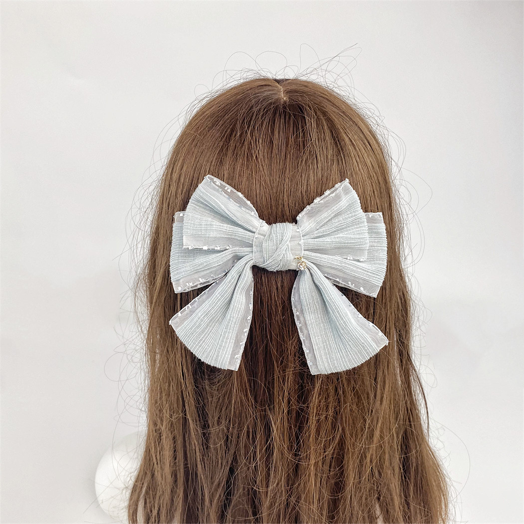 Wholesale Custom Fashion Hair Accessories Girls Sweet Fabric Elastic Hair Band Headbands Scrunchies Pearls Bow Hair Clip Set