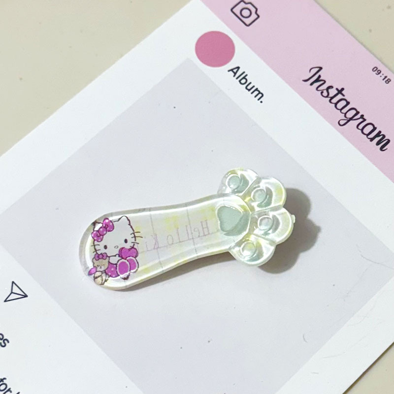Transparent Plaid Cat Paw Cartoon Soft and Cute Three-Dimensional Cream Style Side Clip Hair Accessory Cross-Border