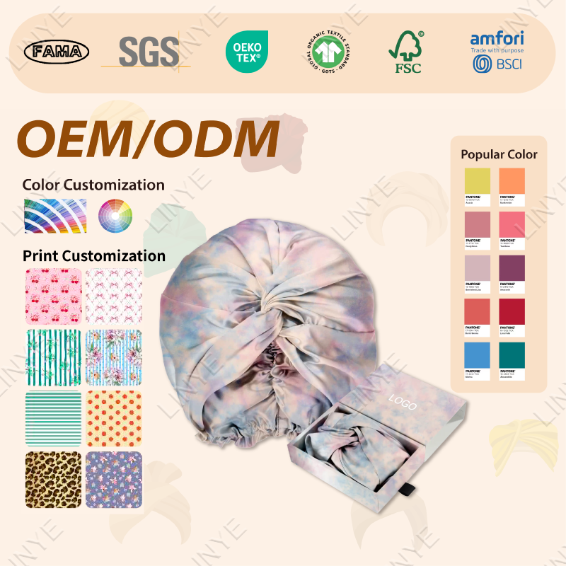 Wholesale Various Styles 6a 100% Pure Mulberry Silk Bonnet Custom Logo Adjustable Girls Silk Hair Bonnet Set For Sleeping