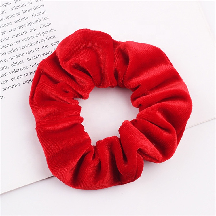 Can Custom Make Fashion Women Hair Accessories 30 Colors Elastic Velvet Hair Scrunchie Hair Tie for Girls